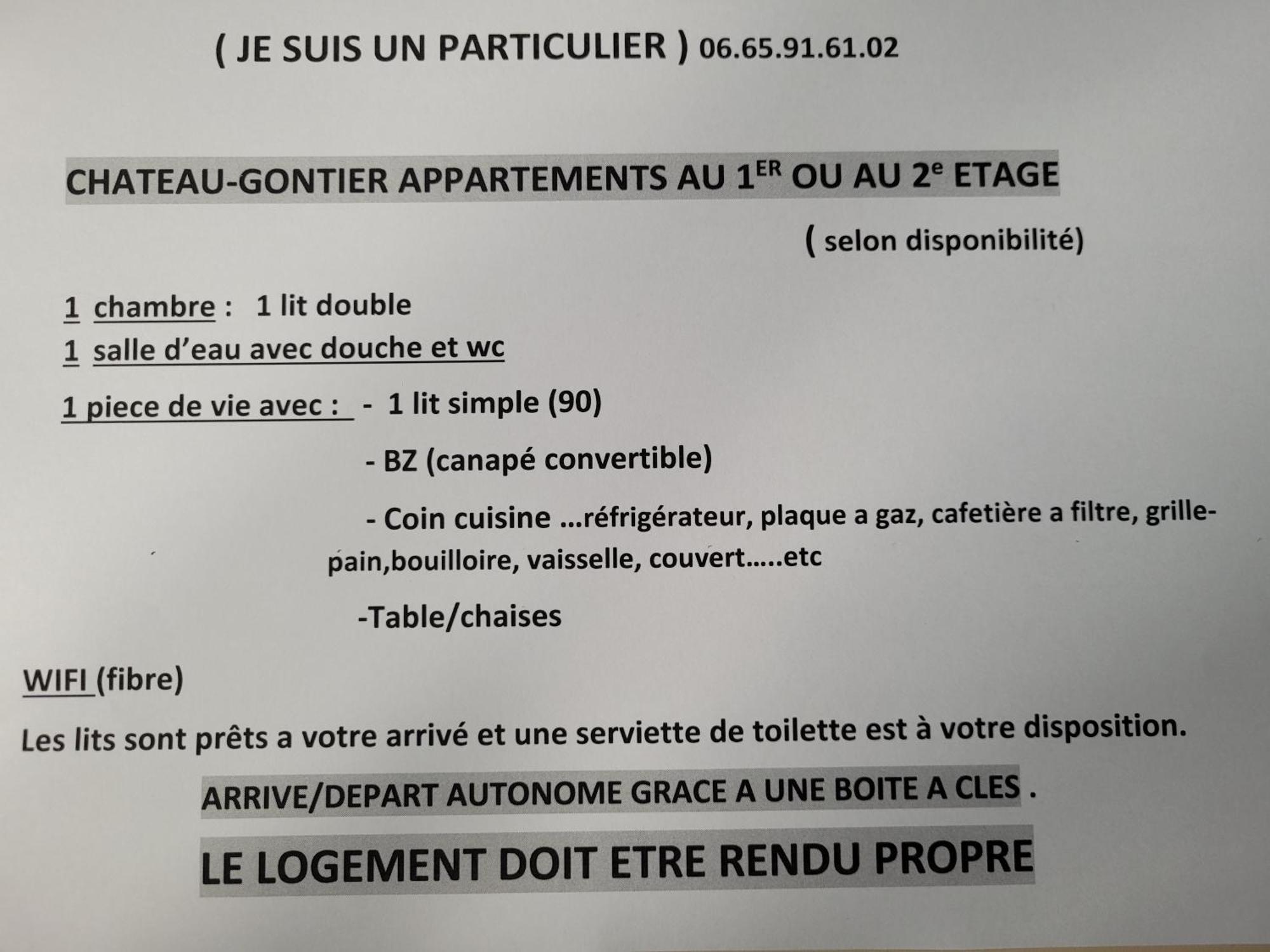 Simple Entier 1 Ch A Ch-gontier 1er Ou 2eme Etage * Château-Gontier